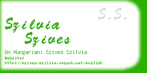 szilvia szives business card